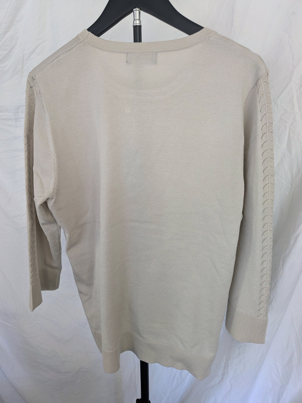 Light Beige Crewneck Women’s Sweater by Melissa Paige New w Tags - Picture 3 of 8